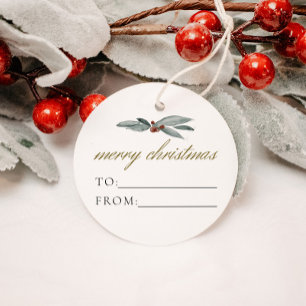 NOEL Rustic Winter Berry To From Christmas Gift Favour Tags