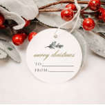 NOEL Rustic Winter Pine To From Christmas Gift Favour Tags<br><div class="desc">This to and from gift tag features rustic watercolor branches and an elegant golden script font. This holiday present tag is perfect for holiday gifting! Add to your favourite packages to friends,  neighbours,  and loved ones.</div>