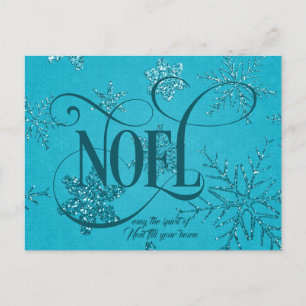 NOEL Script Christmas  Postcard