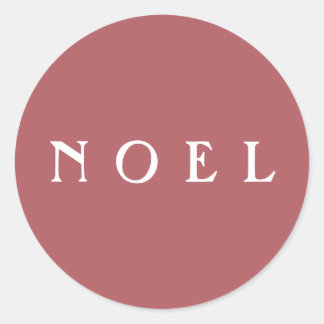 NOEL Script Envelope or Gift Wrap Pink Classic Round Sticker
