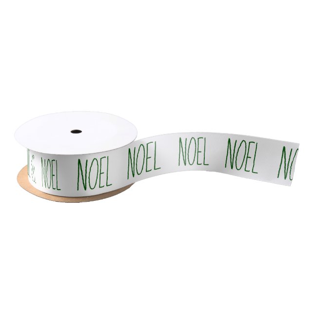 Noel Simple One Word Christmas Greeting Satin Ribbon (Spool)