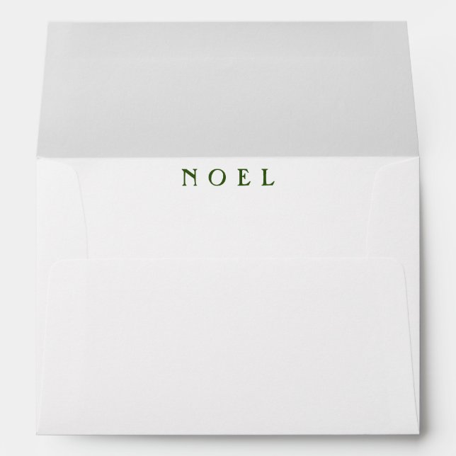 “NOEL” Typography Green Elegant Business Personal Envelope (Back (Bottom))