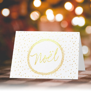 Noël Typography Script Modern Photo Christmas Foil Card