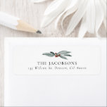 NOEL Winter Berry Christmas Holiday Return Address<br><div class="desc">This return address label features winter greenery with burgundy berries and a golden calligraphy script font. This address sticker is the perfect festive touch to sending out your holiday cards. Pair with anything in the NOEL Collection for a cohesive look.</div>