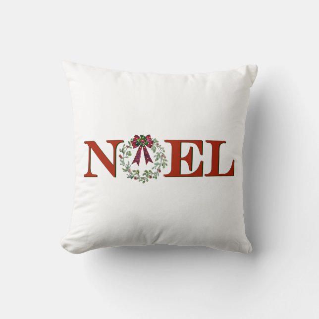 Noel With Wreath Cushion (Front)