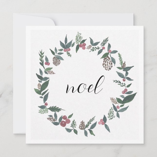 Noel wreath christmas card (Front)