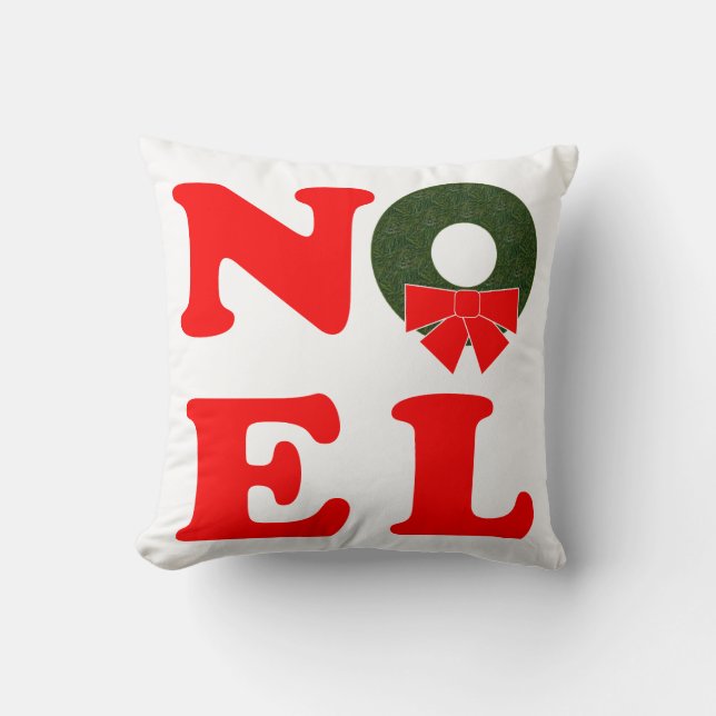 NOEL Wreath Christmas  Cushion (Front)