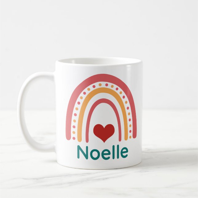 Noelle Vintage Boho Rainbow Coffee Mug (Left)