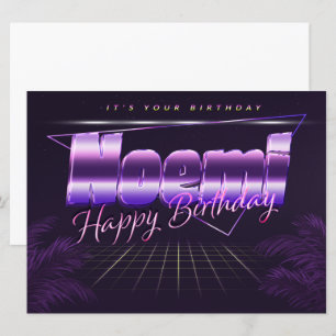 Noemi Name Vorname lila retro Karte Geburtstag Card