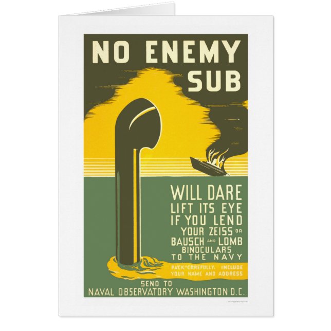 NoEnemy Sub WWII 1942 WPA (Front)