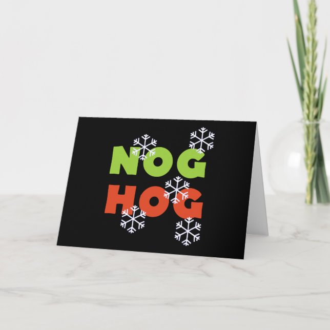 Nog Hog Holiday Card (Front)