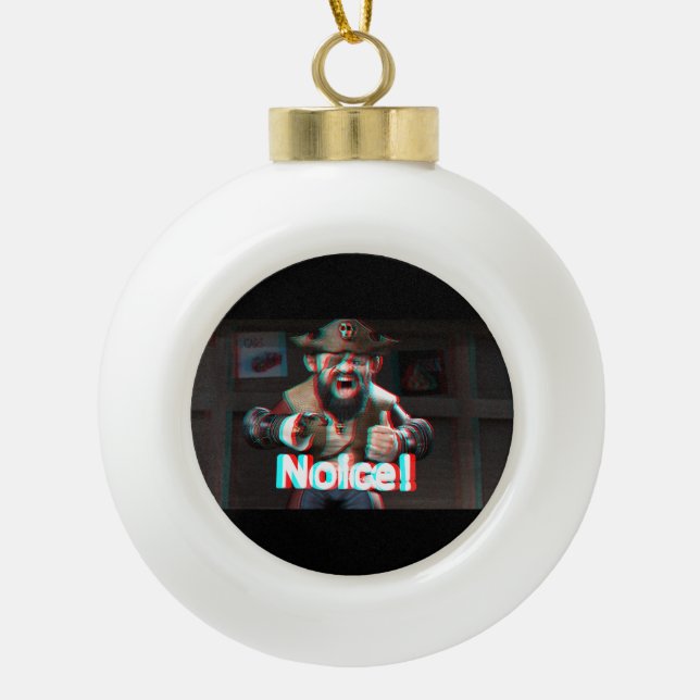 Noice! Badaz Beard 3D Ceramic Ball Christmas Ornament (Front)