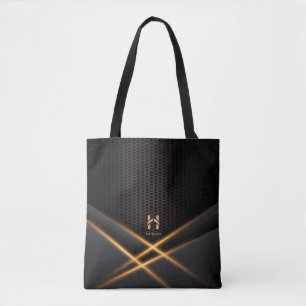 Noir and Gold Abstract Wallpaper Tote Bag