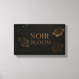 Noir Bloom Elegant Floral Art   Gold and Black Mod Canvas Print