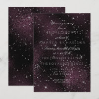Noir Burgundy Silver Stars Bridal Bachelorette
