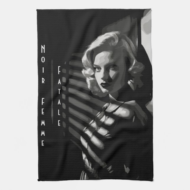 Noir Femme Fatale Tea Towel (Vertical)