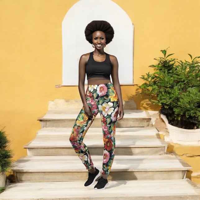 Noir Floral  Leggings (Creator Uploaded)