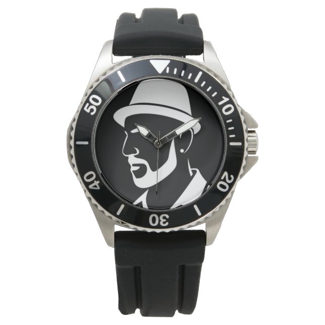Noir Gentleman Portrait Watch (Front)