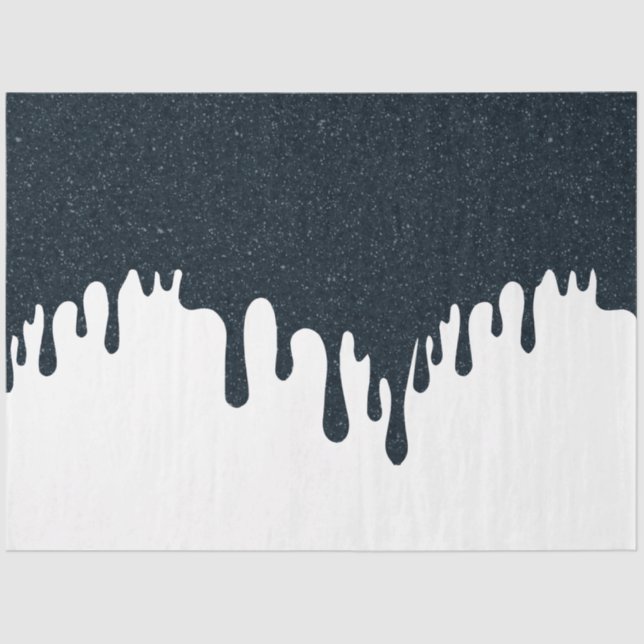 Noir Ink Drip Tissue Paper – Customisable (Front)