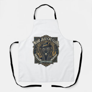 Noir Jazz Cat Cat Dad Gift Idea - Noir Jazz Cat Cl Apron