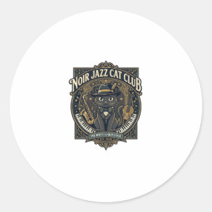 Noir Jazz Cat Cat Dad Gift Idea - Noir Jazz Cat Cl Classic Round Sticker