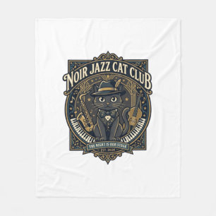 Noir Jazz Cat Cat Dad Gift Idea - Noir Jazz Cat Cl Fleece Blanket