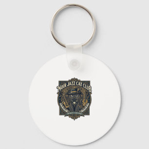 Noir Jazz Cat Cat Dad Gift Idea - Noir Jazz Cat Cl Key Ring