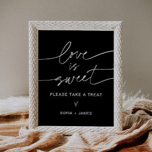 NOIR Love is Sweet Wedding Favours Sign