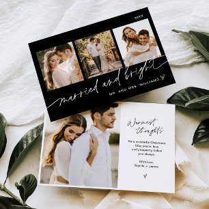 NOIR Married And Bright Wedding Holiday Card