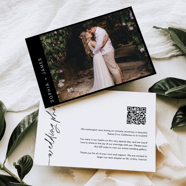NOIR Minimal Elopement Wedding Announcement (Creator Uploaded)