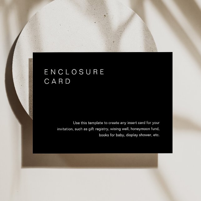 NOIR Minimalist Enclosure Card Invitation Insert (Creator Uploaded)