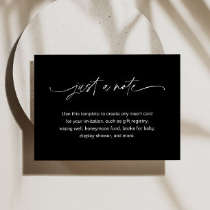 NOIR Minimalist Just a Note 3.5" x 5" Enclosure Card