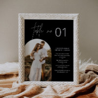 NOIR Minimalist Table Number with Fun Facts 8x10