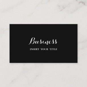 Noir Minimalist Trendy Elegant Calligraphic Business Card