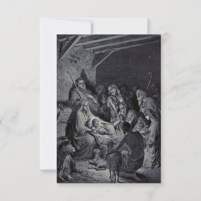 Noir Nativity Obsidian & Alabaster Holy Card (Front)