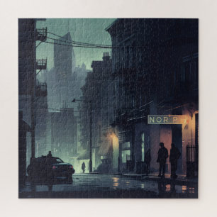 Noir Night City Jigsaw Puzzle