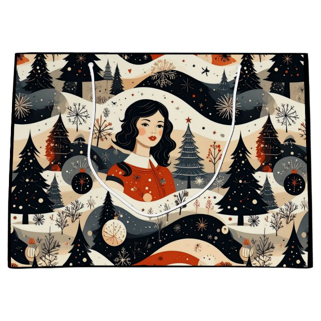 Noir Noël Large Gift Bag (Front)