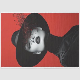 Noir Notes Lady in Black Music Notes Decoupage Tissue Paper