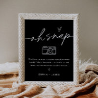 NOIR Oh Snap Disposable Camera Wedding Sign