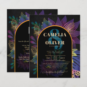 Noir Peacock Jewel Tones Floral Wedding