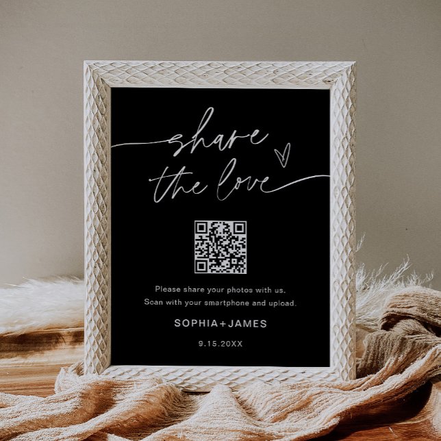 NOIR Share the Love Wedding Photo QR Code Poster (Creator Uploaded)