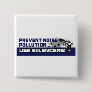 Noise-Pollution 15 Cm Square Badge