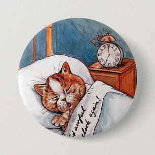 Noisy Alarm Clock, Louis Wain 7.5 Cm Round Badge