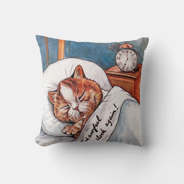 Noisy Alarm Clock, Louis Wain Cushion (Front)