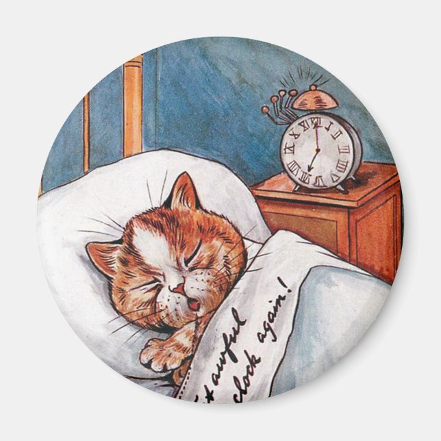 Noisy Alarm Clock, Louis Wain Magnet (Front)