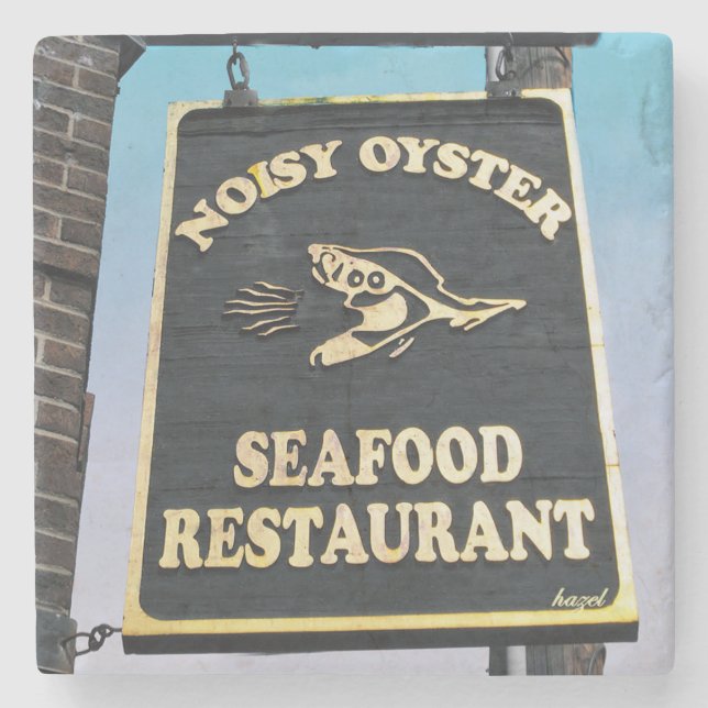 Noisy Oyster Seafood Restaurant Charleston, SC. Stone Coaster (Front)