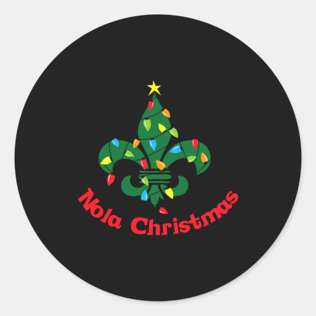 Nola Christmas T Shirt  Classic Round Sticker (Front)