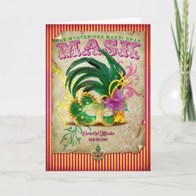 NOLA Collection Mardi Gras Mask Card (Front)
