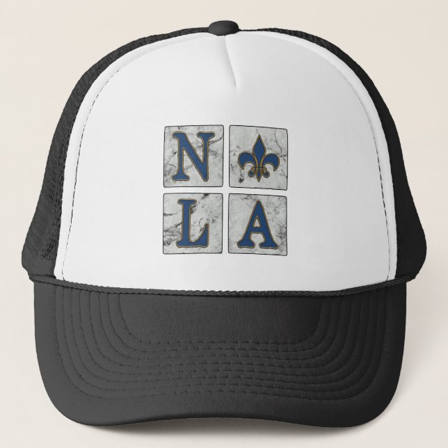 NOLA French Quarter New Orleans Louisiana Trucker Hat (Front)