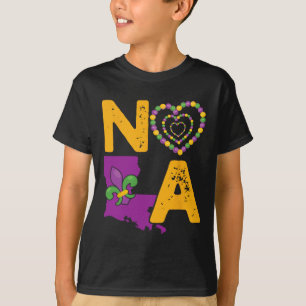 Nola New Orleans 504 Mardi Gras  T-Shirt